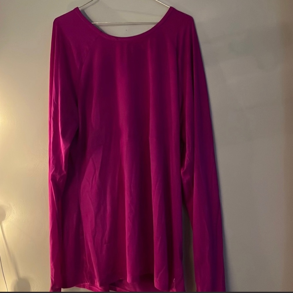 Purple long sleeve athletic shirt